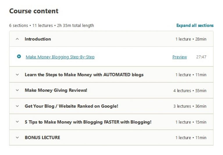 Learn 4 STEPS to Make Money Online by Blogging Course