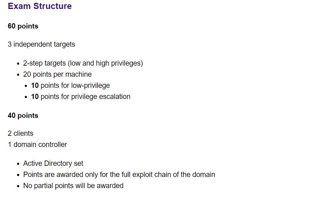 OSCP Exam Structure